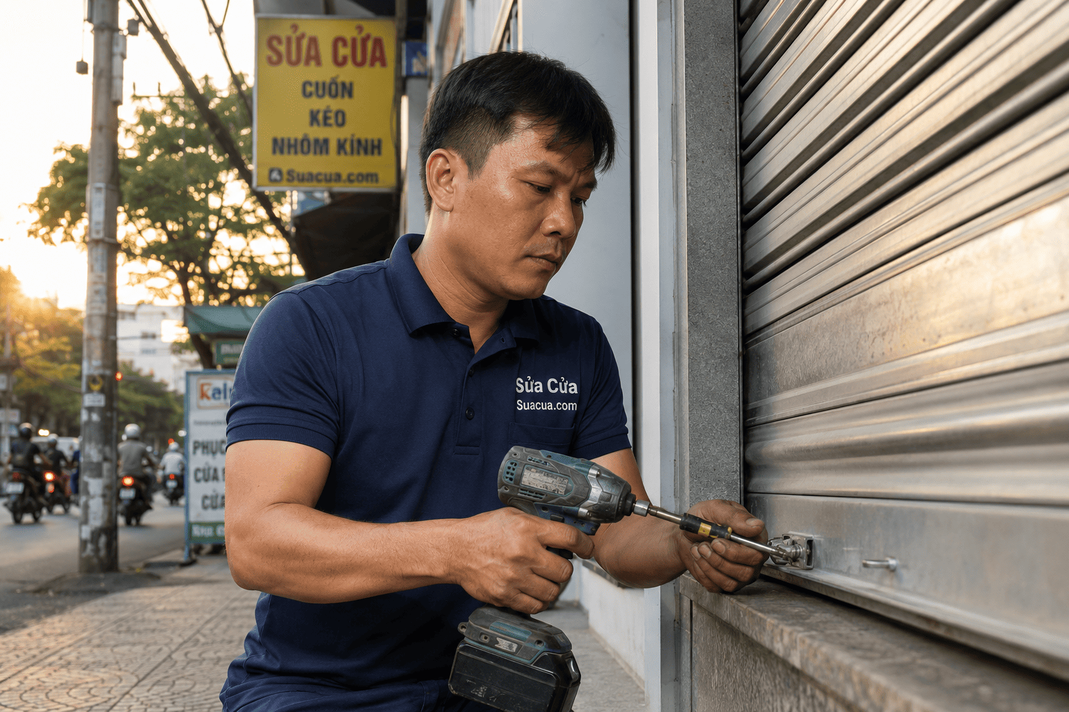 Thợ sửa cửa cuốn chuyên nghiệp Suacua.com tại TP.HCM